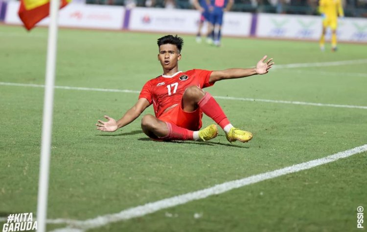 Selebrasi Irfan Jauhari usai menjebol gawang Thailand/Foto:PSSI