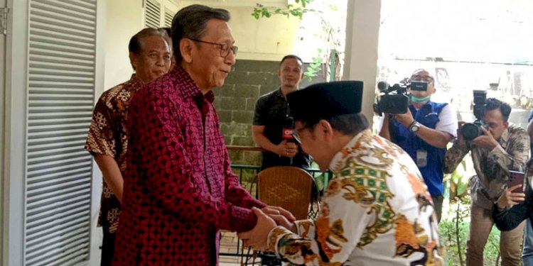 Ketua Umum PKB Muhaimin Iskandar menyambangi Wapres ke-11 Boediono/RMOL