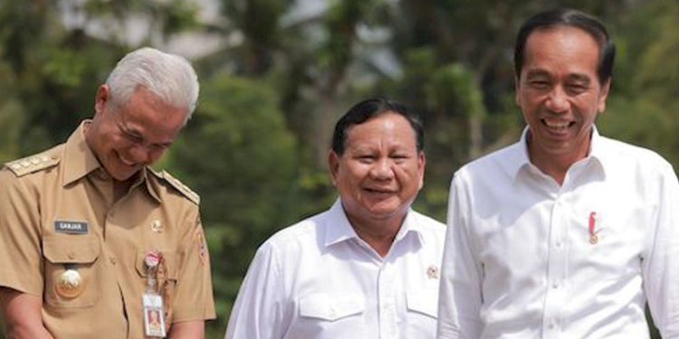Ganjar Pranowo, Prabowo Subianto dan Presiden joko Widodo/Net