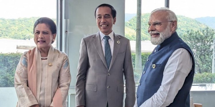 Pertemuan Presiden RI Joko Widodo bersama istri dengan Perdana Menteri India Narendra Modi di sela-sela KTT G7 di Hiroshima, Jepang pada Sabtu, 20 Mei 2023/Net