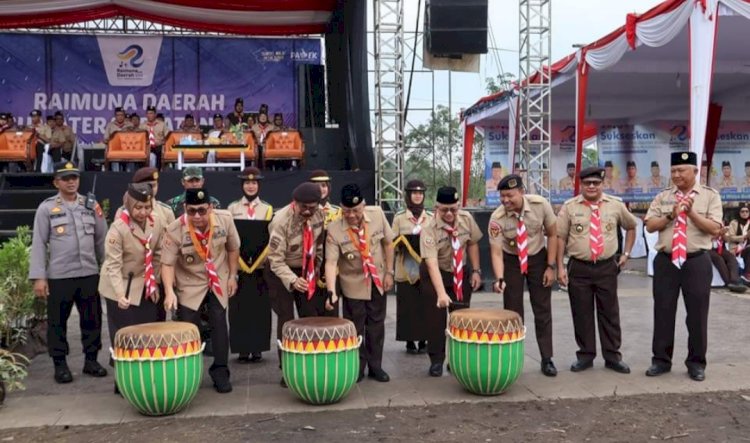 Pemukulan bedug menandai ditutupnya Raimuna Daerah/ist