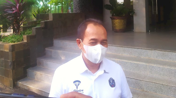 Mantan Kadispora Sumsel Ahmad Yusuf Wibowo usai menjalani pemeriksaan lanjutan di Kejati Sumsel/Foto:Yosep Indra Praja