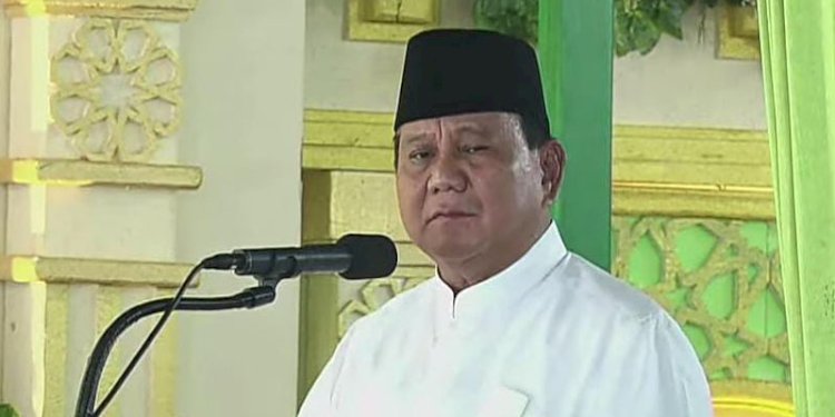 Prabowo Subianto saat tampil di hadapan Majelis Rasulullah/Ist