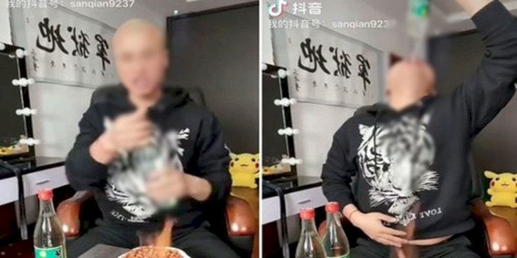 Seorang influencer yang dikenal sebagai "Sanqiange" telah meninggal setelah meminum empat botol vodka China selama siaran langsung/Net