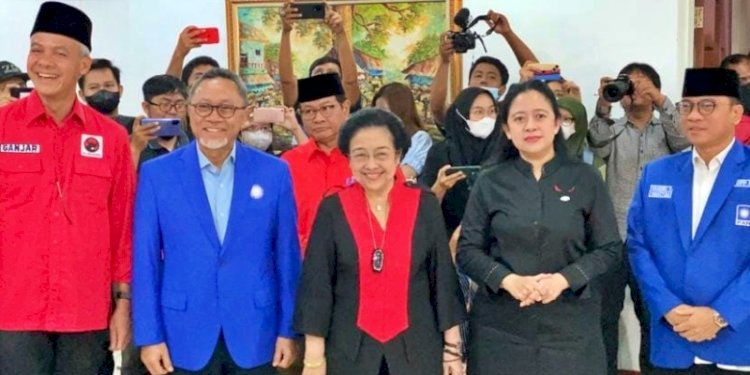 Ketua Umum PAN, Zulkifli Hasan saat disambut Ketua Umum PDIP, Megawati Soekarnoputri dan jajaran/RMOL