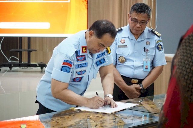 Kakanwil Kemenkumham Sumsel, Ilham Djaya  mendorong program bantuan hukum gratis bagi masyarakat miskin di tahun 2023 ini. (dok. Humas KemenkumHAM)