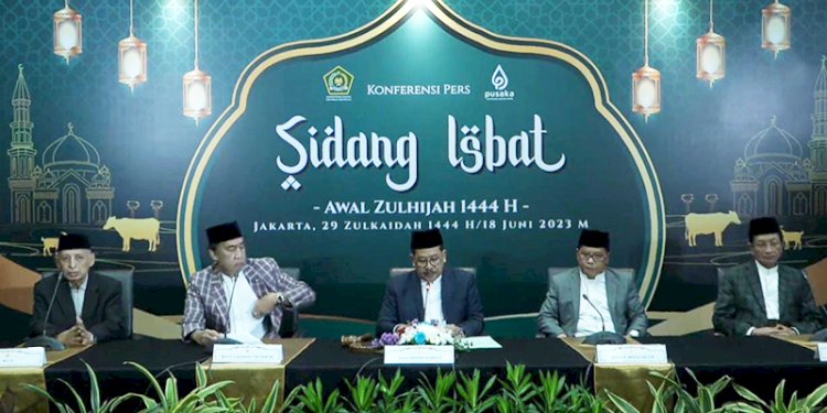 Sidang isbat penetapan 1 Dzulhijjah 1444 H di Auditorium HM Rasjidi Gedung Kemenag, Jakarta/Repro