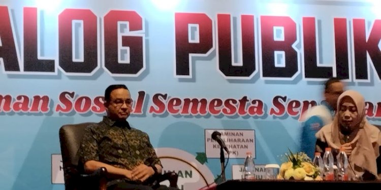 Bakal calon presiden dari KPP, Anies Baswedan saat menghadiri acara Serikat Pekerja Nasional (SPN)/Net