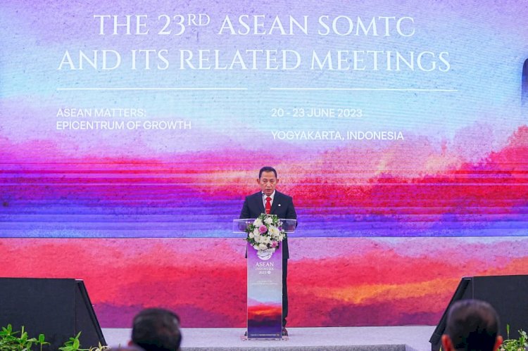 Kapolri Jenderal Listyo Sigit Prabowo dalam acara ASEAN Senior Officials Meeting on Transnational Crime/ist