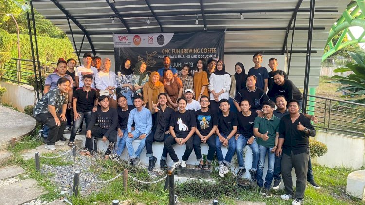 Relawan Ganjar milenial melakukan GMC Fun Brewing Coffee yang berisikan pelatihan dan diskusi bersama anak muda di Kota Jambi/ist