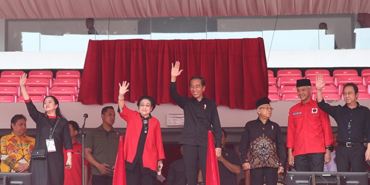 Presiden Joko Widodo hadir dalam acara puncak perayaan Bulan Bung Karno (BBK) 2023 di Stadion Utama Gelora Bung Karno (SUGBK), Jakarta, Sabtu (24/6)/RMOL