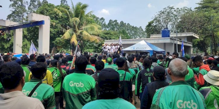 Ratusan pengemudi atau driver ojek online (ojol) se-Jabodetabek menggelar deklarasi dukungan Anies Baswedan Presiden 2024/RMOL