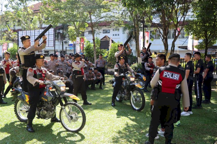 Polres Muara Enim gelar Latihan pengendalian massa (Dalmas) dan latihan sistem pengamanan kota (Sispamkota) (ist/RmolSumsel.id)