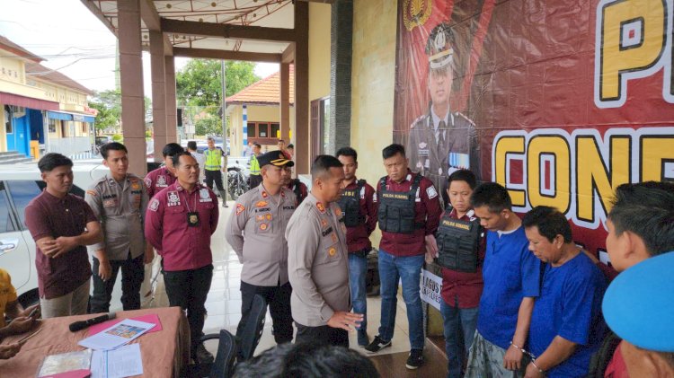 Polres Musi Rawas menggelar pres rilis ungkap kasus curas dengan modus hipnotis dan menangkap dua pelaku/ist