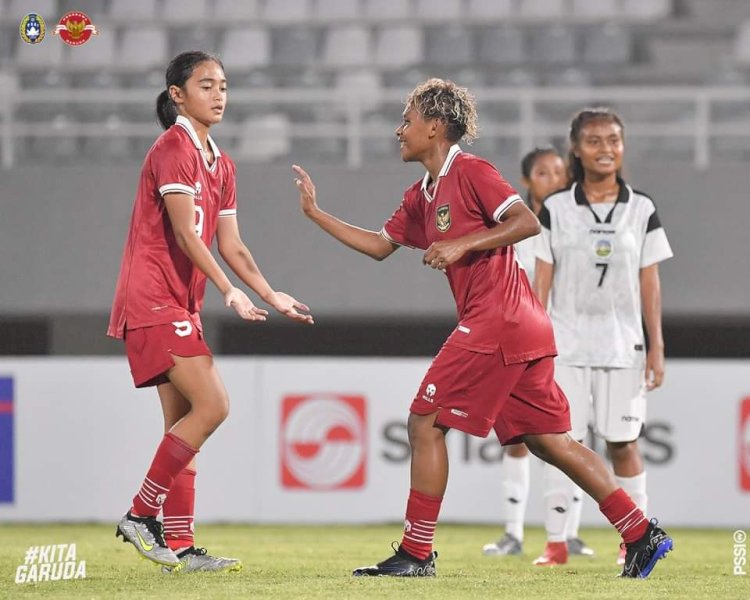 Selebrasi pemain timnas wanita Indonesia/Foto:PSSI