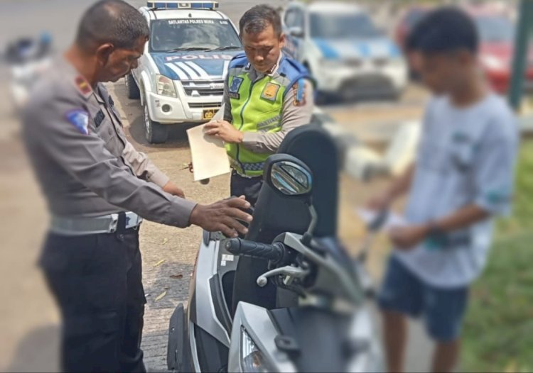 Satlantas Musi Rawas mengamankan motor hasil curian