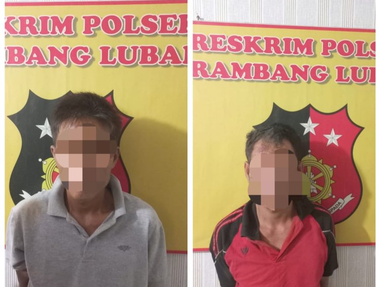 Dua pelaku pencurian pipa Pertamina di Muara Enim. (dok. Polres Muara Enim )