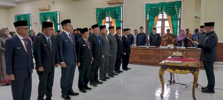 Pj Bupati OKU, H Teddy Meilwansyah, kembali melantik 9 pejabat di lingkungan  Pemkab OKU/ist