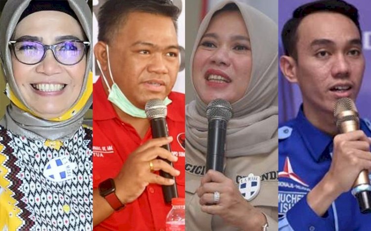 Dari kiri ke kanan, Ketua DPRD Sumsel, Anita Noeringhati , Wakil Ketua I Giri Ramanda, Wakil Ketua II, Kartika Sandra Desi dan Wakil Ketua III Muchendi Mazareki/kolase