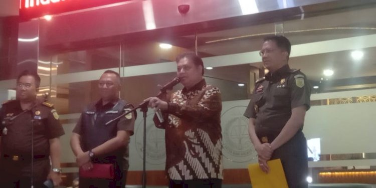 Menteri Perekonomian Indonesia Airlangga Hartarto usai memenuhi panggilan Kejaksaan Agung RI/RMOL