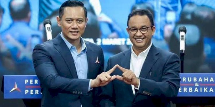 Ketua Umum Partai Demokrat, Agus Harimurti Yudhoyono dan Capres Anies Baswedan/Net