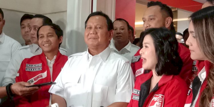 Ketum Gerindra Prabowo Subianto saat mengunjungi kantor DPP PSI/RMOL