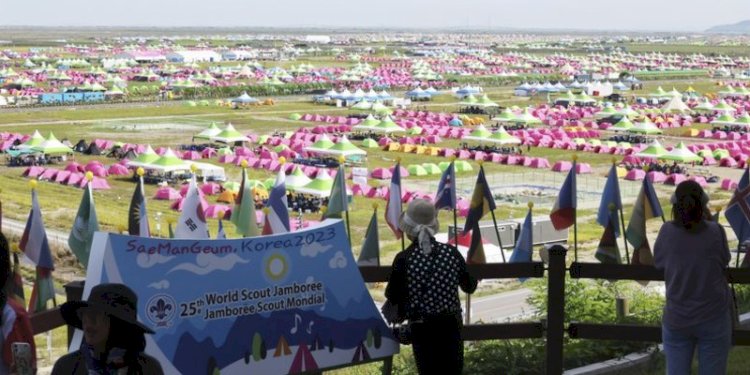 Tempat perkemahan Jambore Pramuka Dunia di kota pesisir Buan di provinsi Joella Utara, Korea Selatan/Net