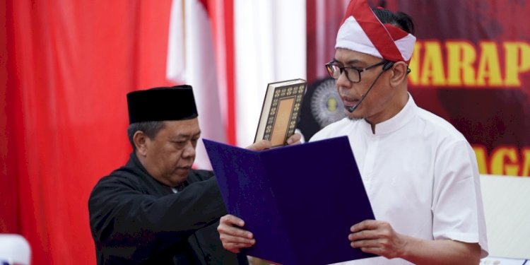 Munarman mengikrarkan setia kepada Negara Kesatuan Republik Indonesia (NKRI) di Lapas Salemba, Jakarta/Ist