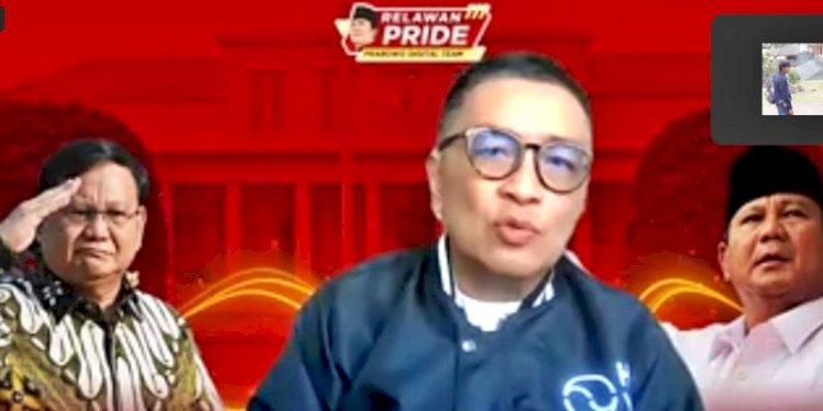 Jurubicara sekaligus anggota Dewan Penasihat PSI, Helmy Yahya dalam acara "Silaturahmi Nasional Virtual dan Pembekalan Materi dan Konsolidasi Relawan Prabowo", pada Kamis (10/8)/Net