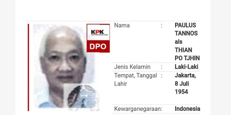 DPO KPK, Paulus Tannos, diketahui telah mengubah identitas dan warga negara/Repro