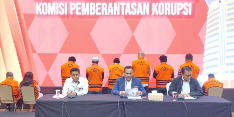Konferensi pers penetapan dan penahanan 9 tersangka korupsi Tukin di Ditjen Minerba, Kementerian ESDM/RMOL