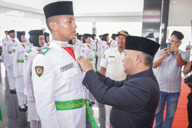 Pj Bupati Muba Apriyadi kukuhkan 75 Anggota Paskibraka/ist