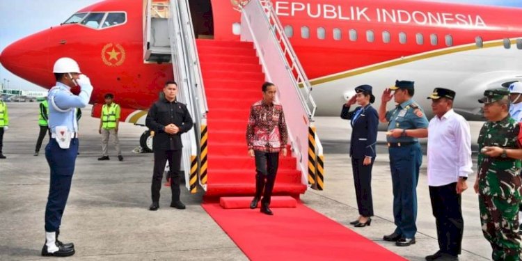 Presiden Joko Widodo tiba di Bandara Kualanamu, Kabupaten Deli Serdang, Sumatera Utara/Ist