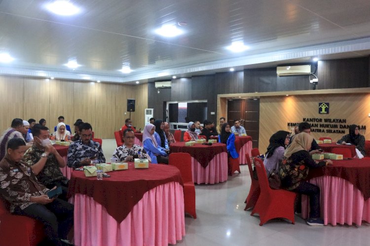 Kegiatan Edukasi dan Diseminasi Desentralisasi Layanan Legalisasi pada Kantor Wilayah Kementerian Hukum dan HAM Sumatera Selatan, Jumat (25/8). (Ist/RmolSumsel.id)