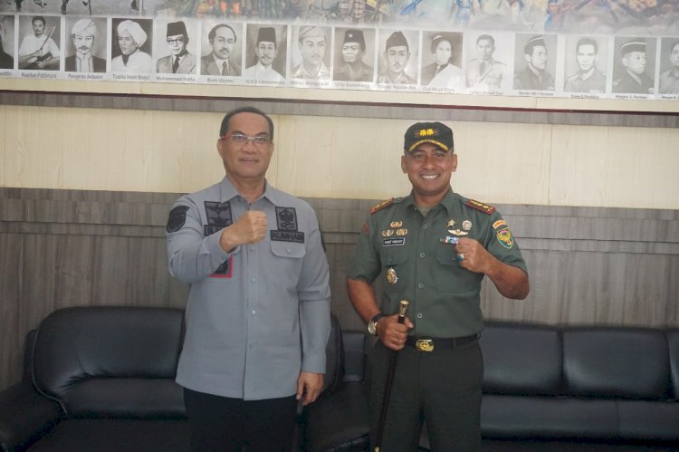  Kakanwil Kemenkumham Sumsel, Dr. Ilham Djaya  melakukan audiensi ke Kantor Komando Distrik Militer (Kodim) 0418/Palembang, Selasa (29/08).