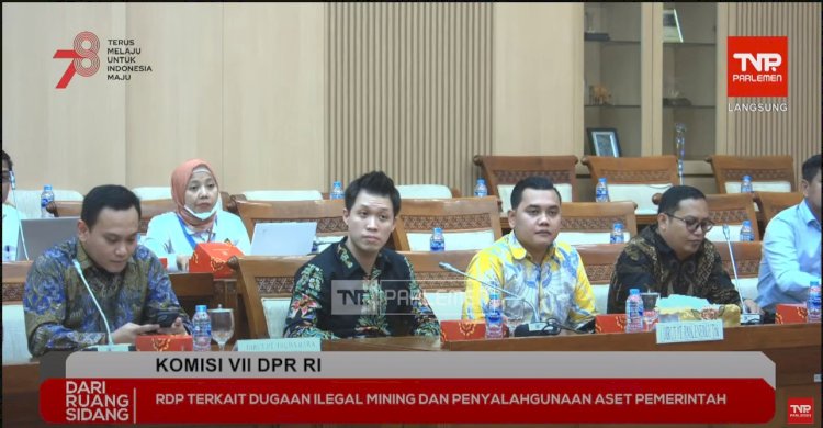 Jajaran direksi RMKE dan TBBE saat dipanggil Komisi VII DPR RI beberapa waktu lalu. (tangkapan layar/rmolsumsel)