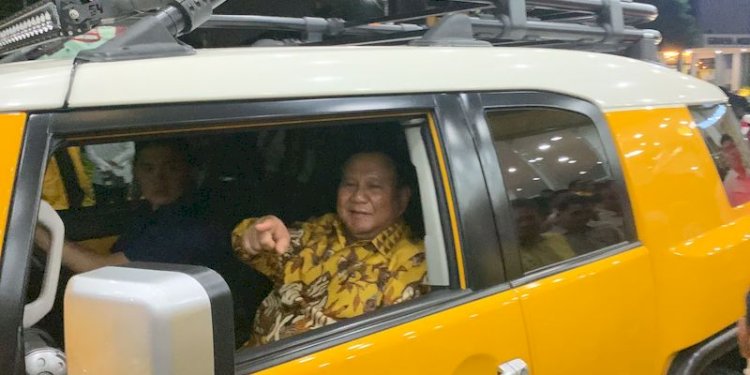 Ketua Umum Partai Gerindra Prabowo Subianto usai menghadiri acara Public Lecture Golkar Institute/RMOL