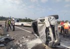 Mobil Terbalik, Rombongan KONI Ogan Ilir Terlibat Laka Lantas di Tol Indra-Prabu
