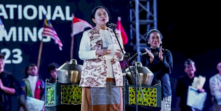 Ketua DPR RI Puan Maharani menutup acara Solo International Performing Arts (SIPA) 2023 di Benteng Vastenburg, Solo, Jawa Tengah, Minggu (3/9)/Ist