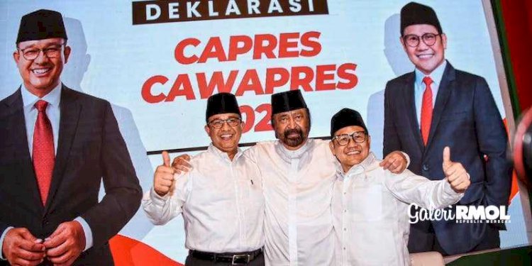 Deklarasi pasangan Anies Baswedan dan Muhaimin Iskandar di Hotel Majapahit, Surabaya, Sabtu (2/9).