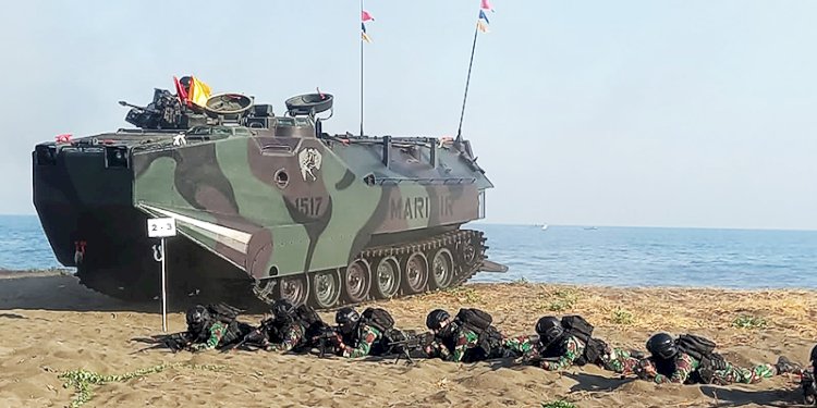 Puncak latihan gabungan (latgab) militer lintas negara Super Garuda Shield 2023 di Pantai Banongan, Situbondo, Jawa Timur Minggu (10/9)/Ist