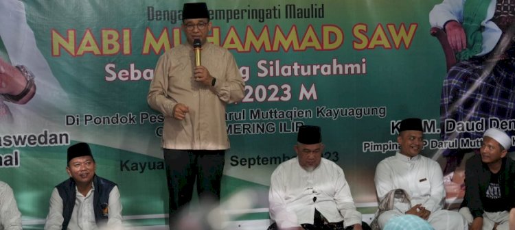 Bakal Capres Koalisi Perubahan untuk Persatuan, Anies Baswedan, saat mengunjungi Pondok Pesantren Darul Muttaqien Al-Islamiyah/Ist