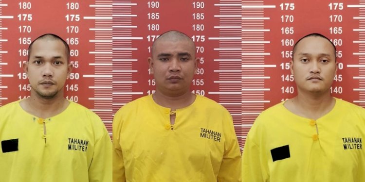 Praka RM, Praka HS dan Praka J yang saat ini menjadi tahanan militer/Ist