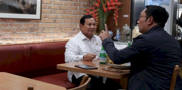 Pertemuan Ketua Umum Partai Gerindra, Prabowo Subianto dengan Ridwan Kamil, di kediaman Prabowo di Jalan Kertanegara, Kebayoran Baru, Jakarta Selatan, Rabu malam (13/9)/Ist