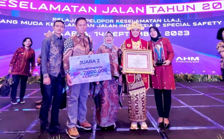  Naela Shandra Dwi Putri yang meraih Juara Kedua pada Penghargaan Pelajar Pelopor Keselamatan Lalu Lintas dan Angkutan Jalan Tingkat Nasional tahun 2023/ist