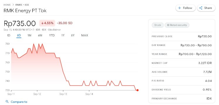 Saham RMKE Rontok, Vonis Dunia Usaha Bagi Pelanggar Lingkungan. (Ist/RMOLSumsel)