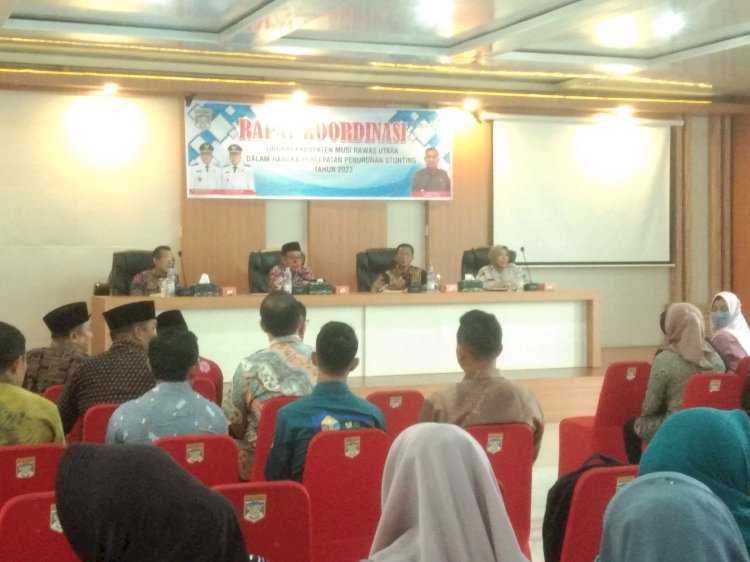 Rapat Koordinasi (Rakor) tingkat Kabupaten dalam rangka percepatan penurunan angka Stunting.  (ist/rmolsumsel.id)