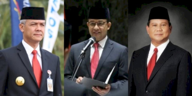 Kolase Ganjar Pranowo, Anies Baswedan, dan Prabowo Subianto/Repro