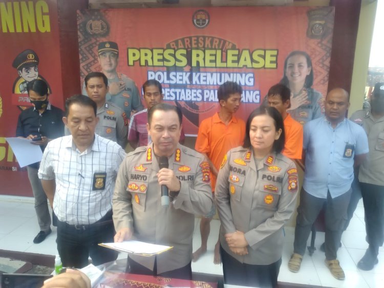 Kapolrestabes Palembang, Kombes Pol Harryo Sugihhartono didampingi Kapolsek Kemuning, AKP Nora Marlinda/ist