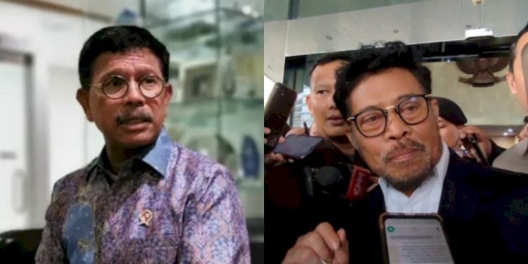  Dua menteri asal Nasdem yang tersandung kasus rasuah, Johnny G Plate (kiri) dan Syahrul Yasin Limpo/Repro